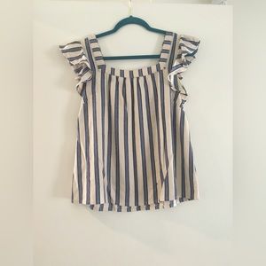 Anthropologie stripe tank Blue white S